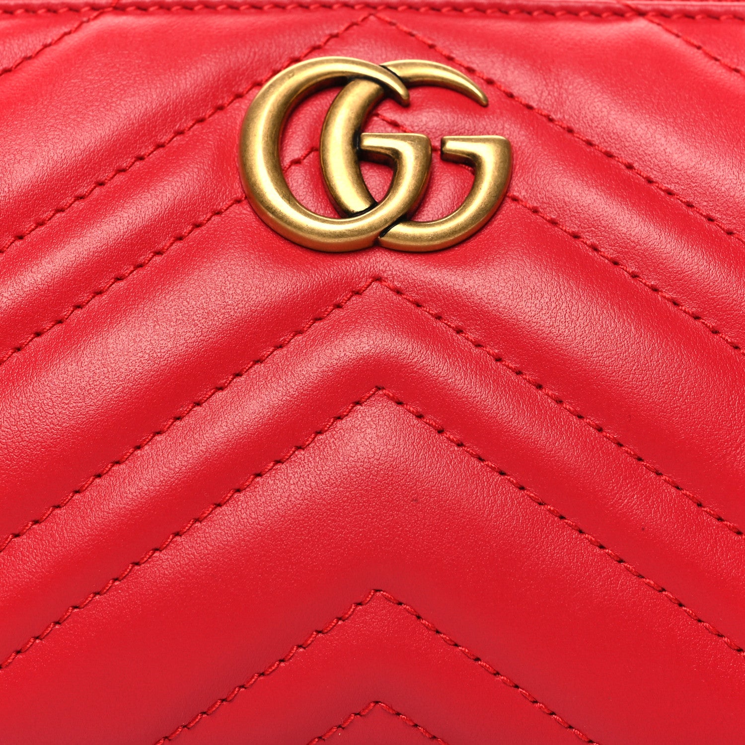 Gucci Calfskin Matelasse Chevron GG Marmont Sling Shoulder Bag Rosso 8 of 10