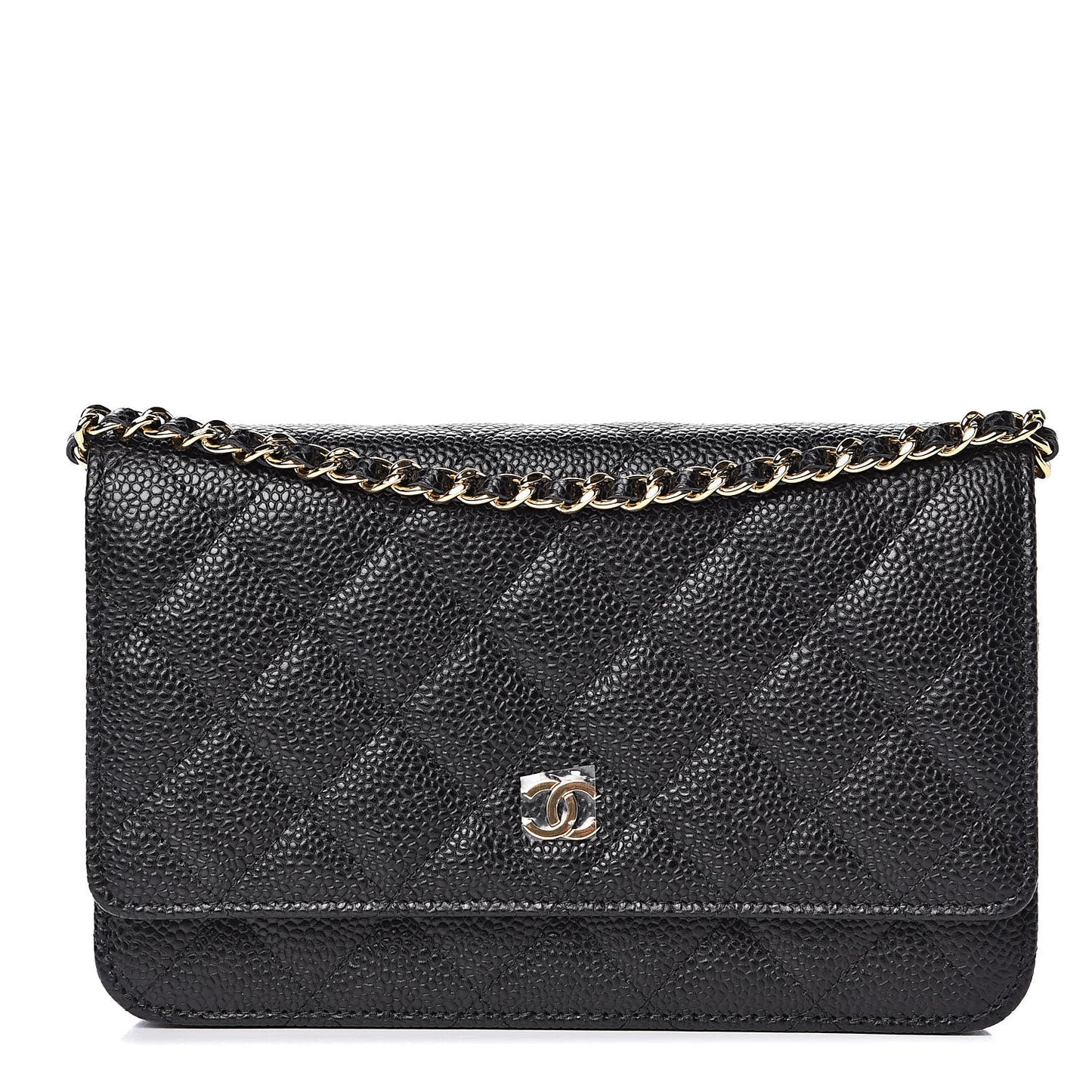 Caviar Quilted Wallet On Chain WOC Black