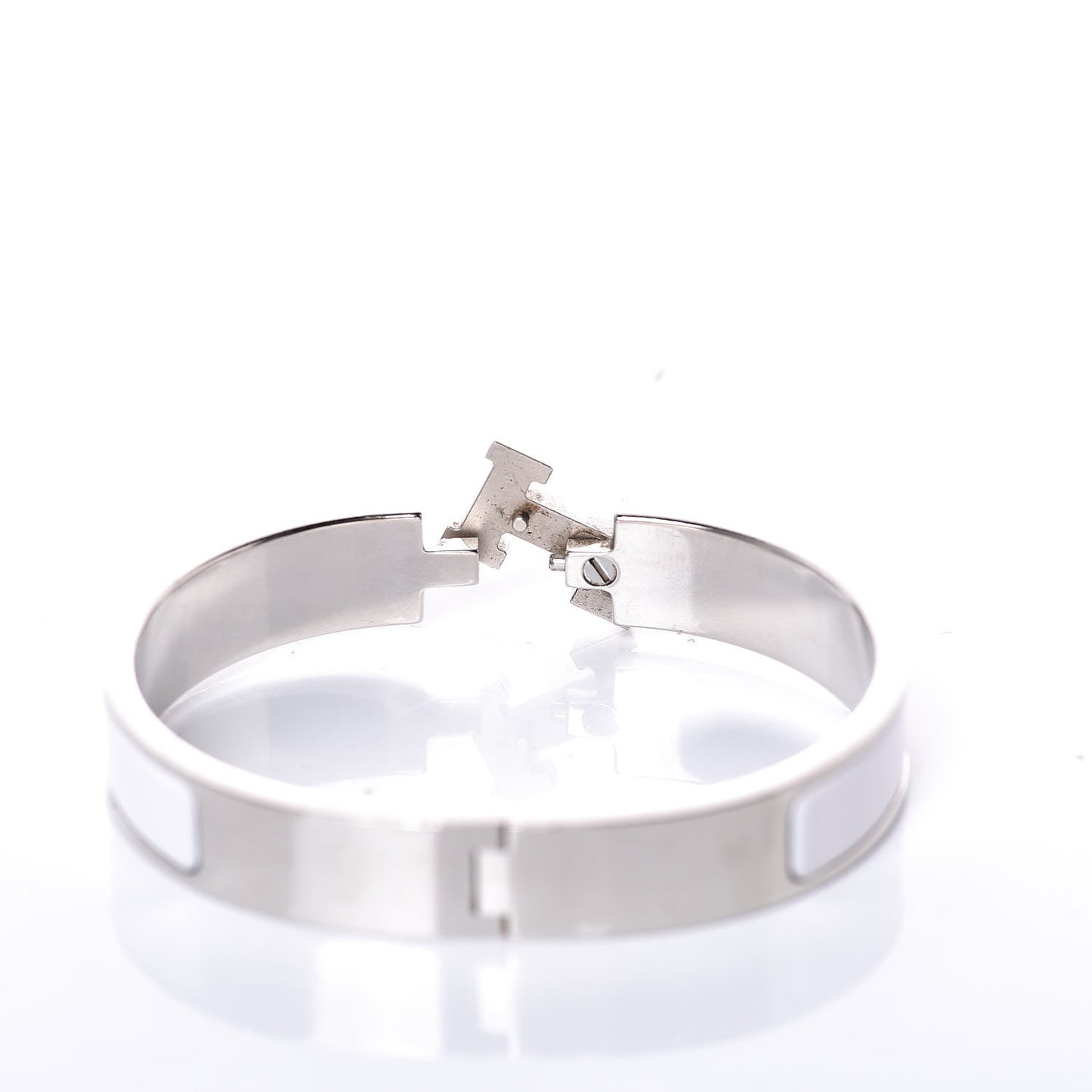 Enamel Narrow Clic Clac H Bracelet GM White