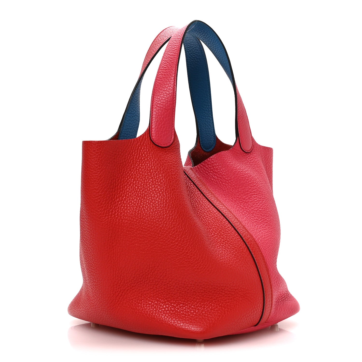Hermes Taurillon Clemence Casaque Picotin Lock 22 MM Rouge De