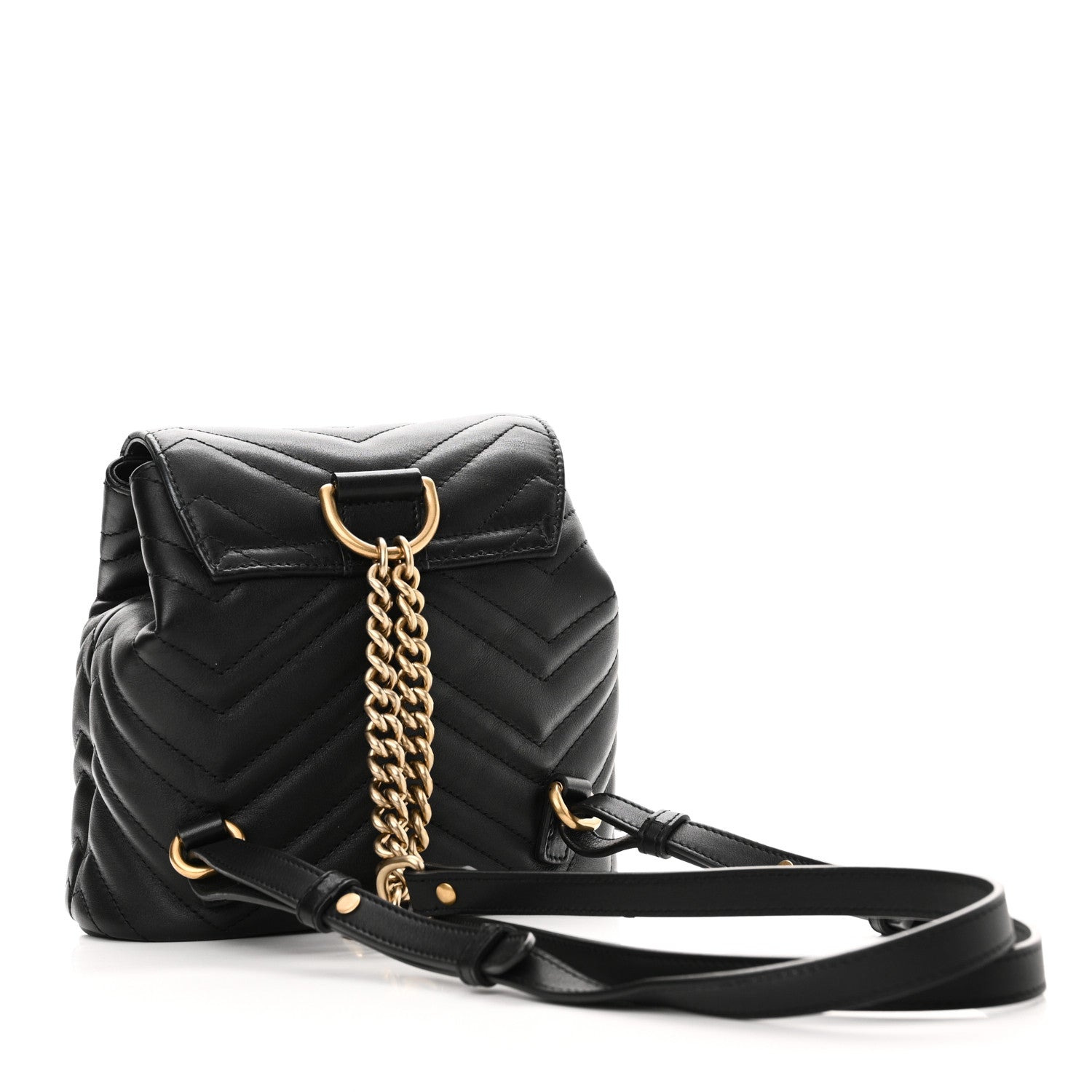 Gucci Calfskin Matelasse GG Marmont Flap Backpack Black 3 of 10