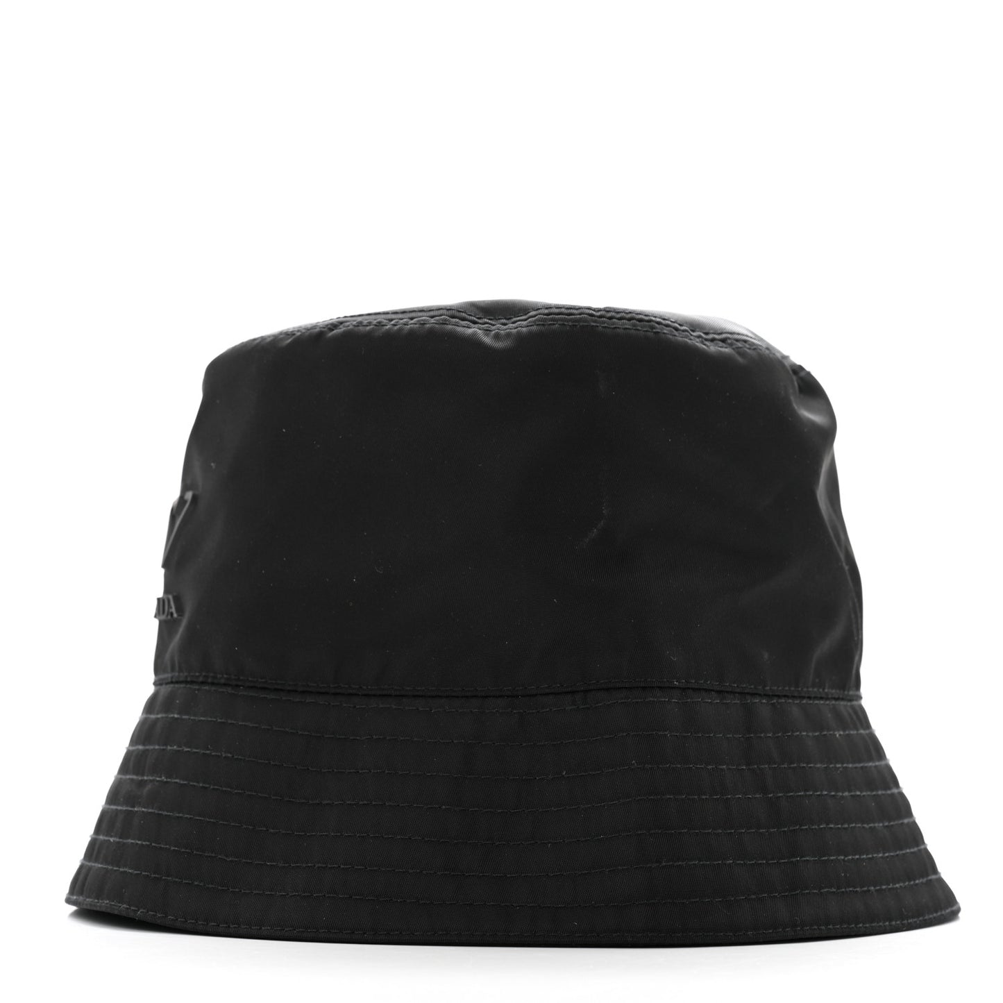 Re-Nylon Rubber Logo Mens Bucket Hat S Black