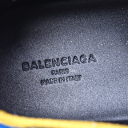 Balenciaga Mesh Calfskin Neoprene Suede Womens Race Runner Sneakers 40 Gris Blue White 7 of 15
