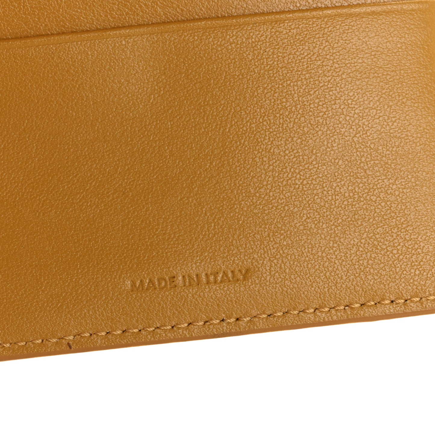 Grained Calfskin Small Tri-Fold Wallet Amber