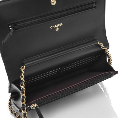 Chanel Aged Calfskin Quilted Lucky Charms 2.55 Reissue Wallet On Chain WOC Black 5 of 8
