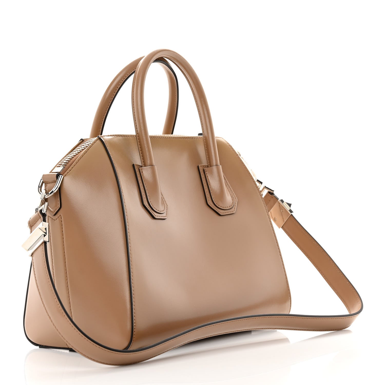 Givenchy Shiny Lord Calfskin Small Antigona Dark Beige 3 of 10