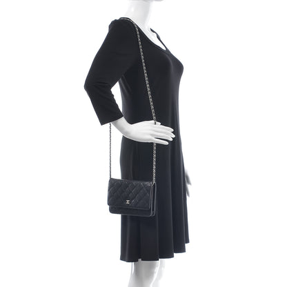 Chanel Caviar Quilted Wallet On Chain WOC Black 2 of 8