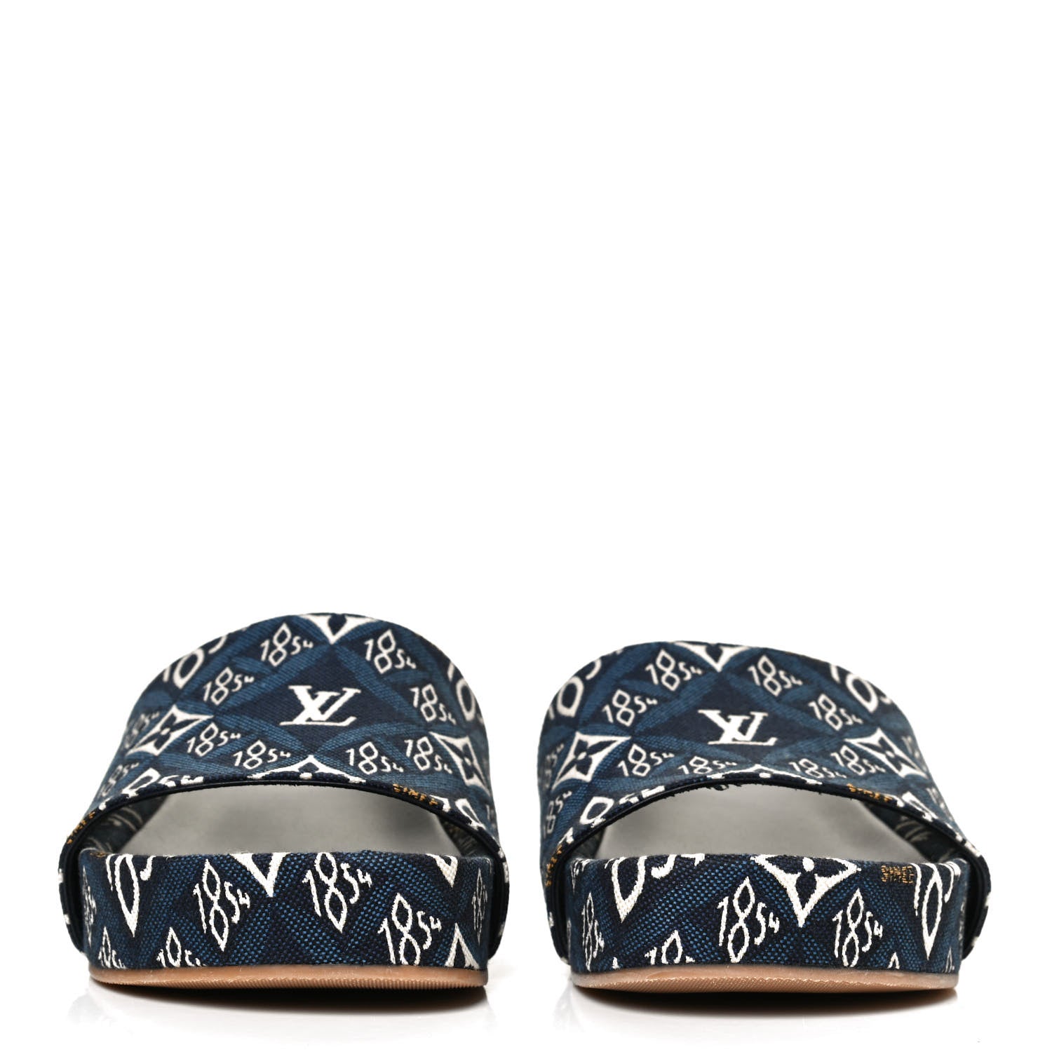 Louis Vuitton Canvas Since 1854 Jumbo Flatform Mule Sandals 36 Blue 2 of 11