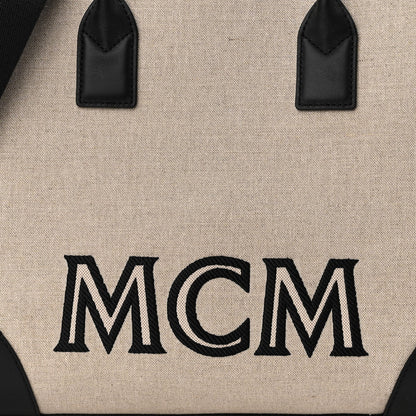 MCM Canvas Logo Large Munchen Tote Black 8 of 10