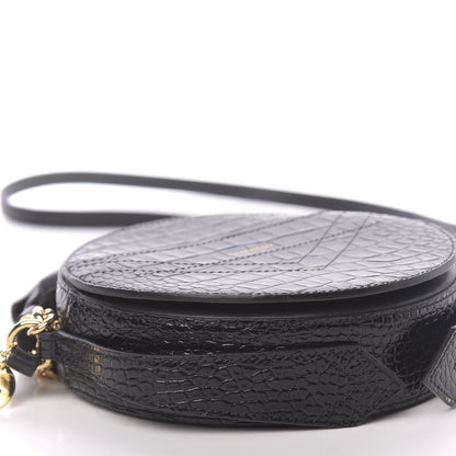 Givenchy Calfskin Crocodile Embossed Eden Round Black 8 of 9