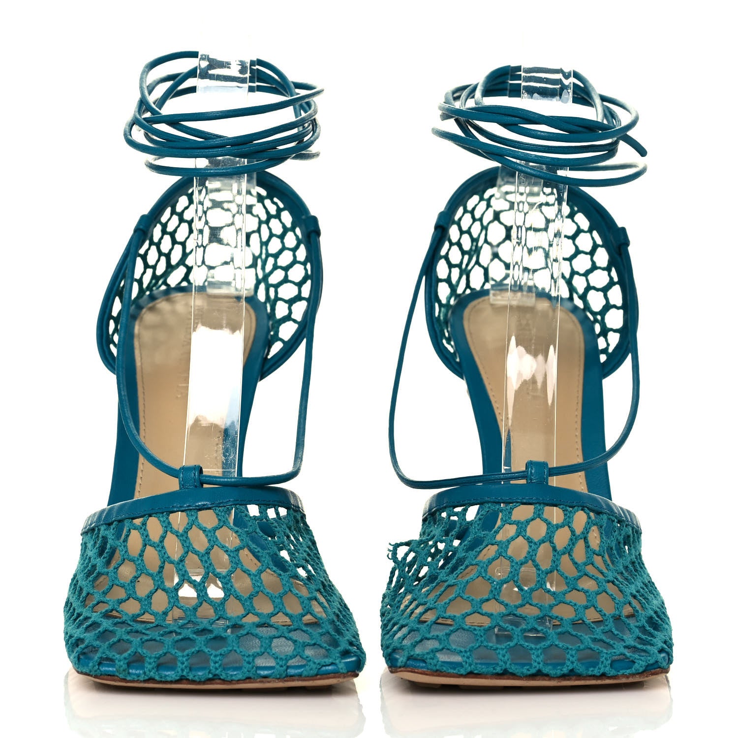 Bottega Veneta Mesh Nappa Stretch Ankle Tie 90mm Sandals 37.5 Blaster 2 of 8