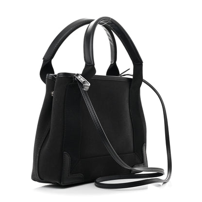 Balenciaga Cotton Canvas Calfskin Navy Cabas XS Black 4 of 13