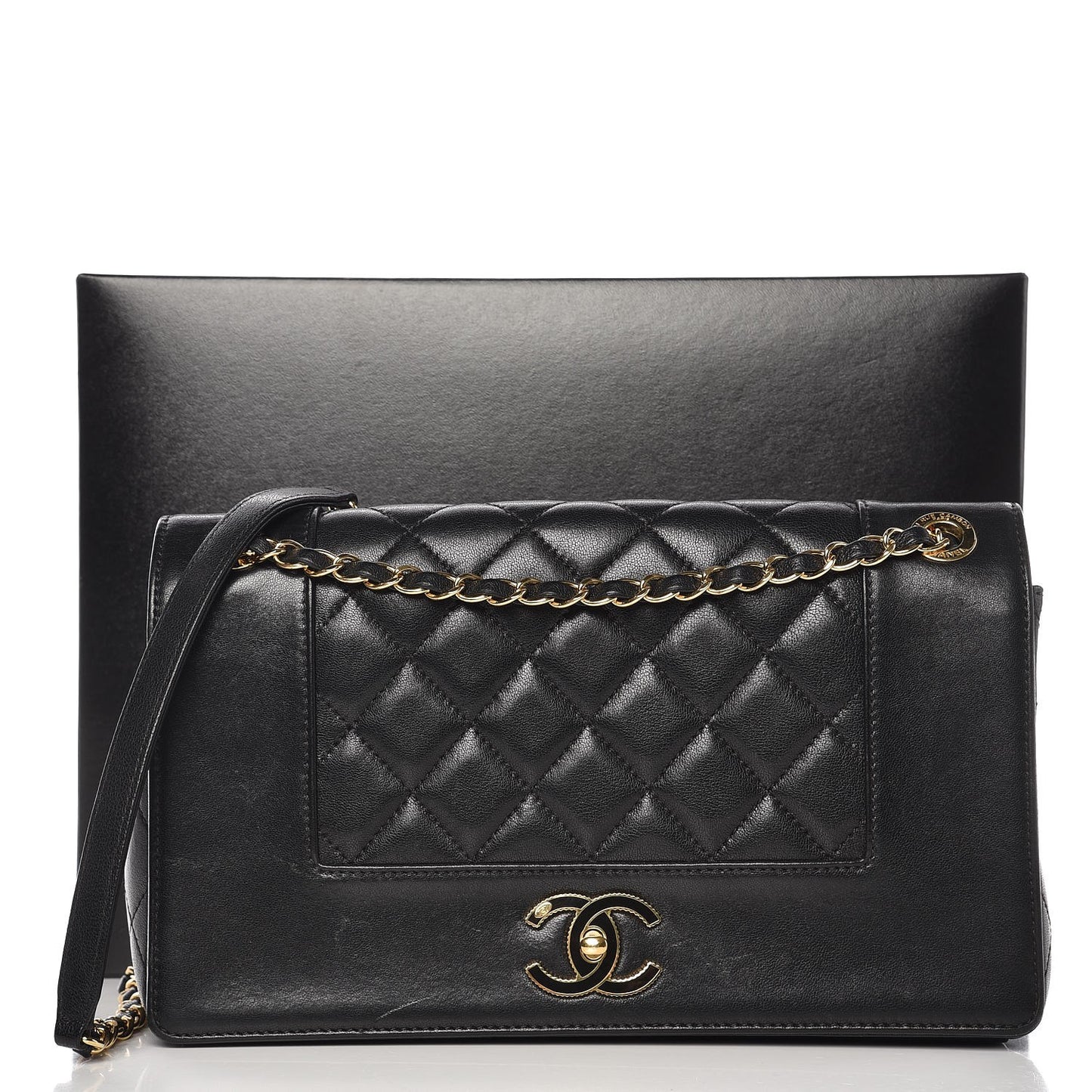 Sheepskin Quilted Vintage Mademoiselle Flap Black
