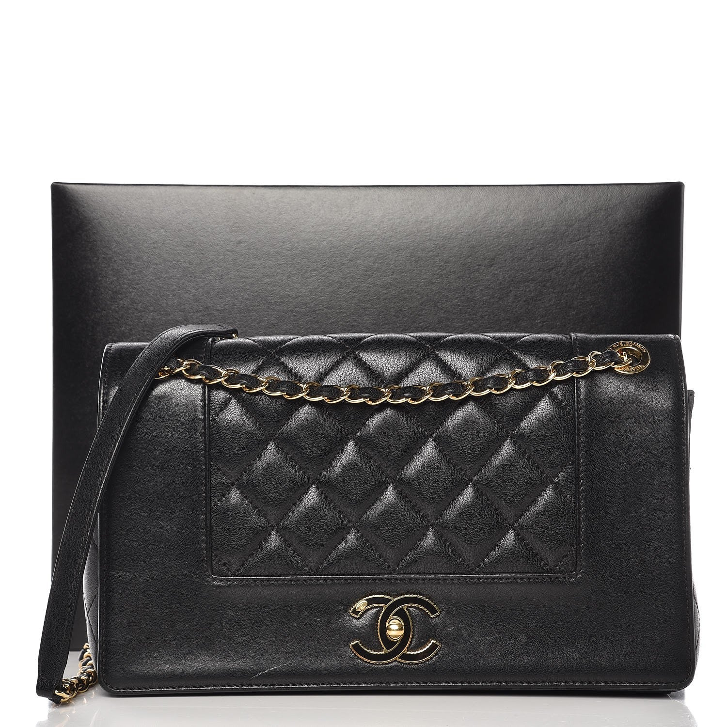 Chanel Sheepskin Quilted Vintage Mademoiselle Flap Black 8 of 8