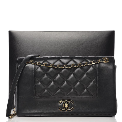 Chanel Sheepskin Quilted Vintage Mademoiselle Flap Black 8 of 8