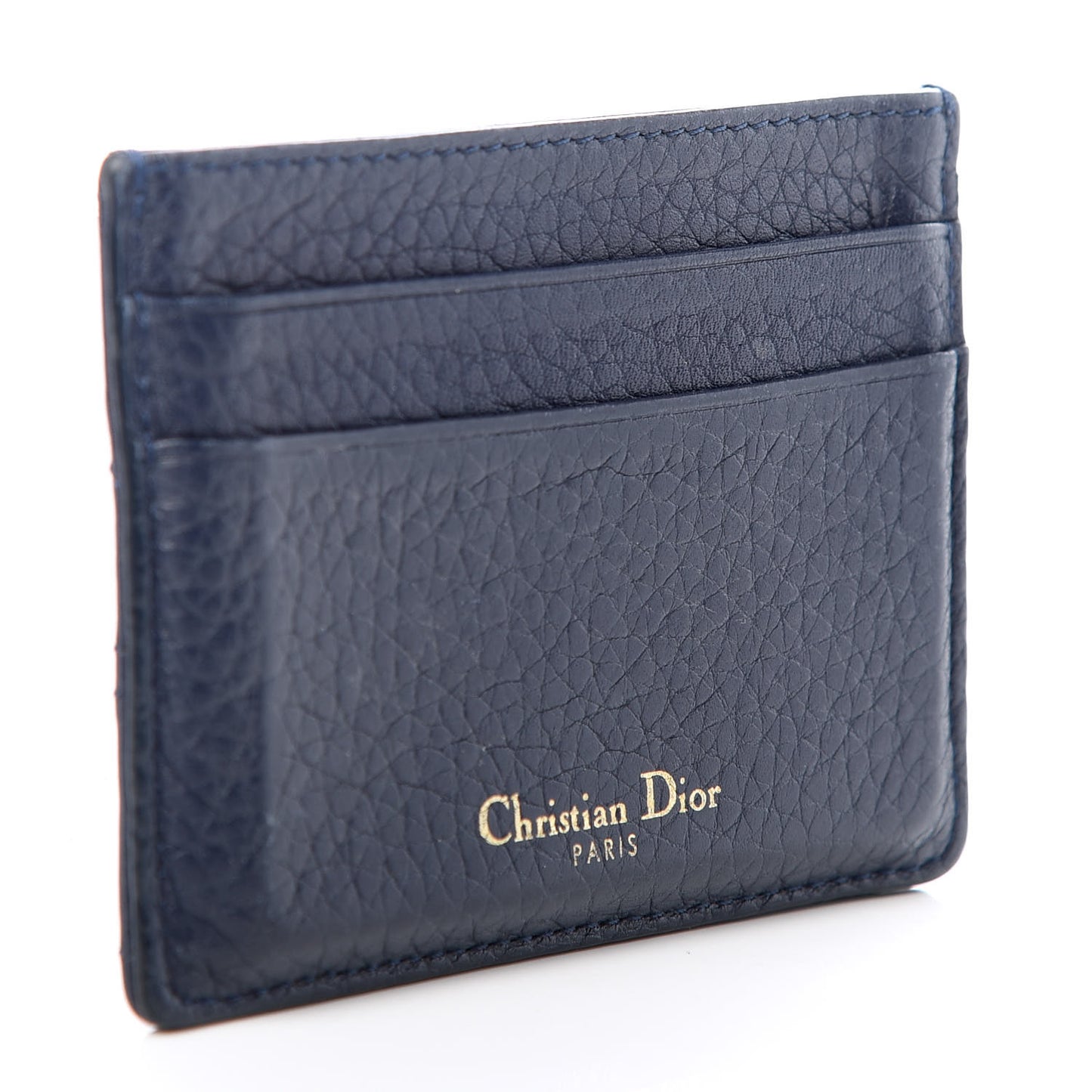 Grained Calfskin Cannage Diorama Card Holder Blue