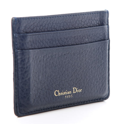 Christian Dior Grained Calfskin Cannage Diorama Card Holder Blue 3 of 6