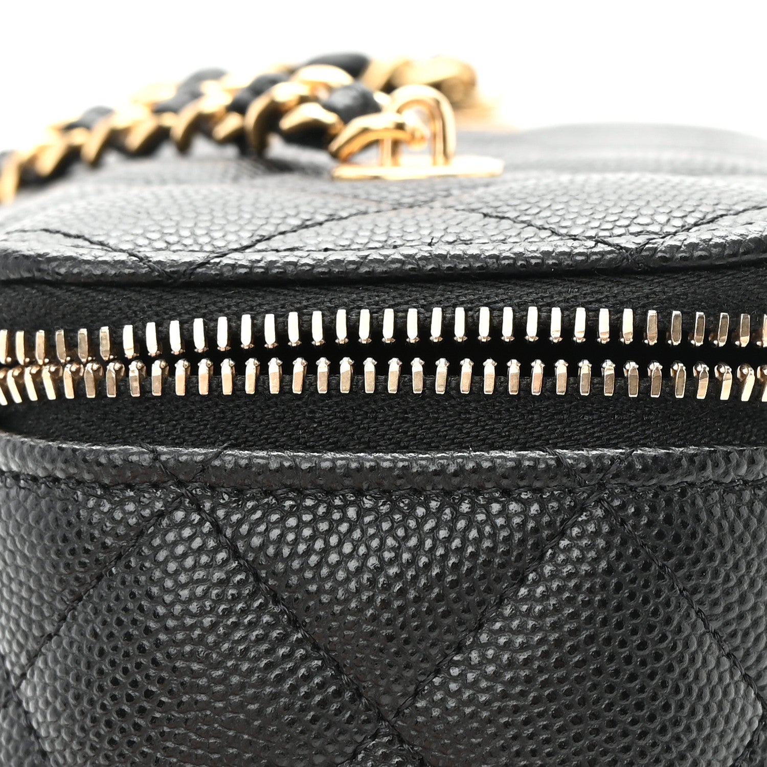 Chanel Caviar Quilted Enamel Coco Casino Small Vanity Case With Chain Black 15 of 15