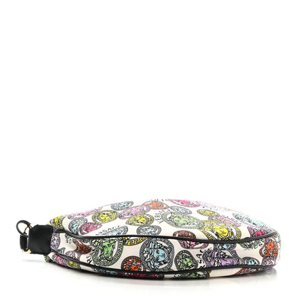 Versace Nylon Calfskin Medusa Amplified Print Hobo Bag White Multicolor 5 of 10