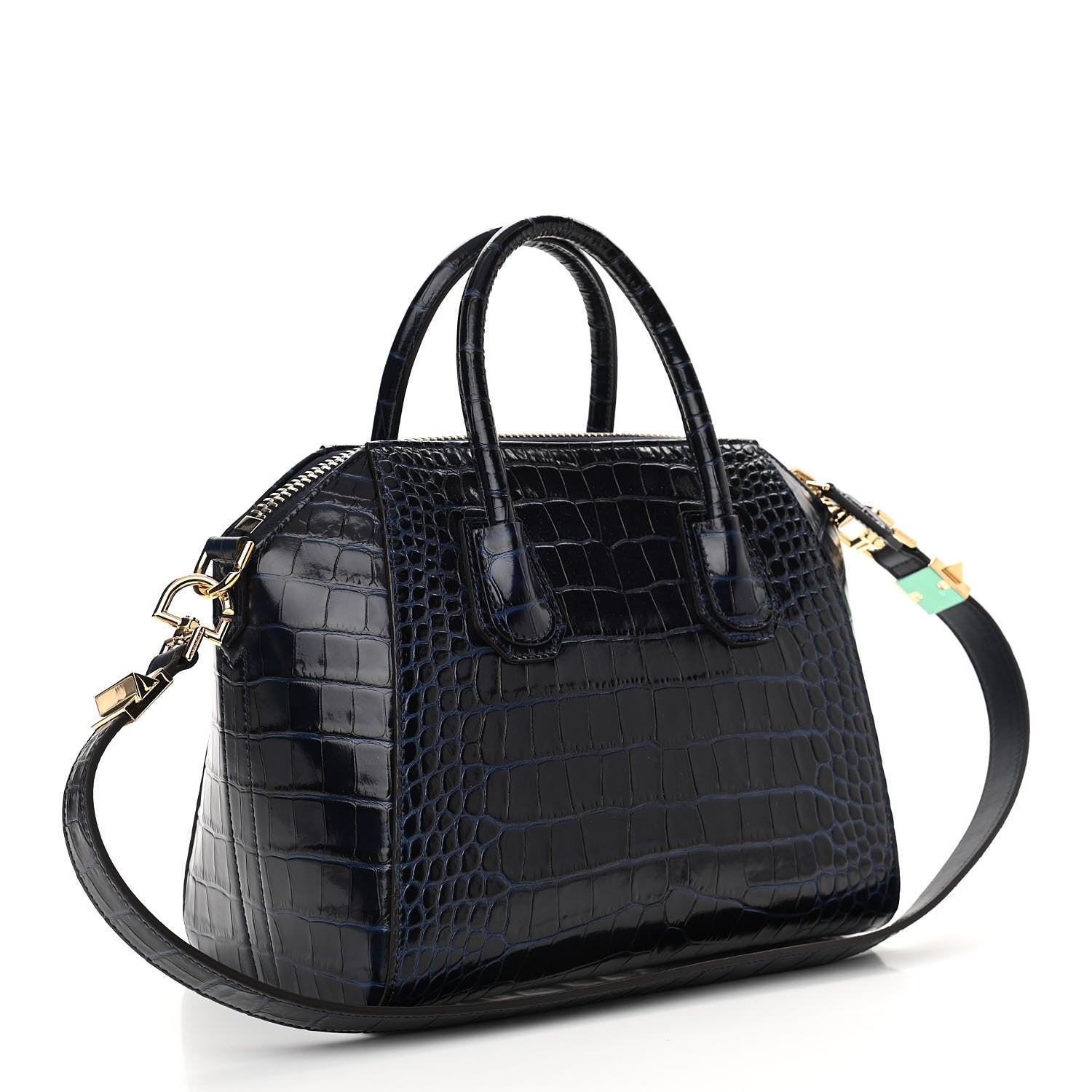 Givenchy Calfskin Crocodile Embossed Small Antigona Navy 3 of 10