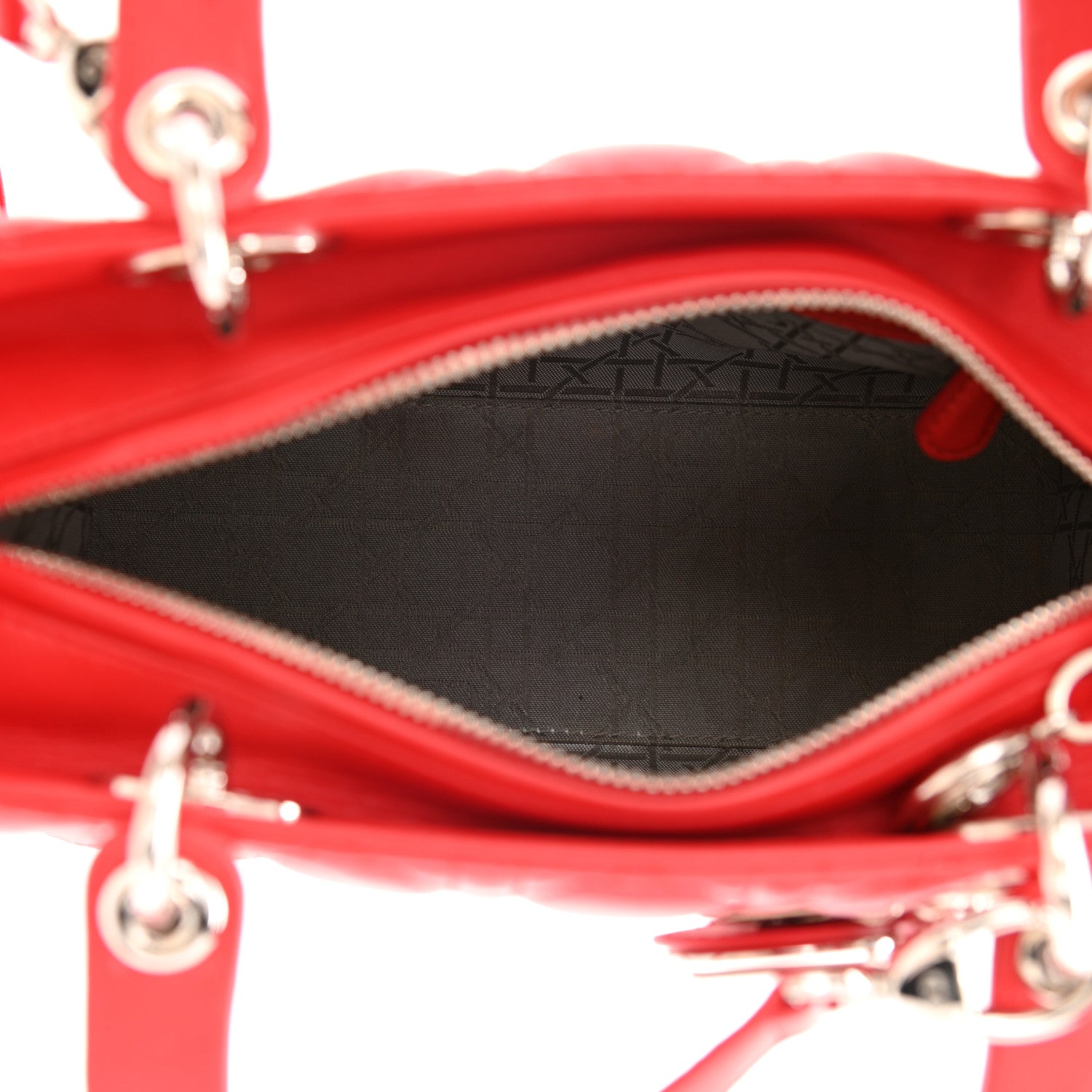 Christian Dior Lambskin Cannage Medium Lady Dior Red 5 of 11