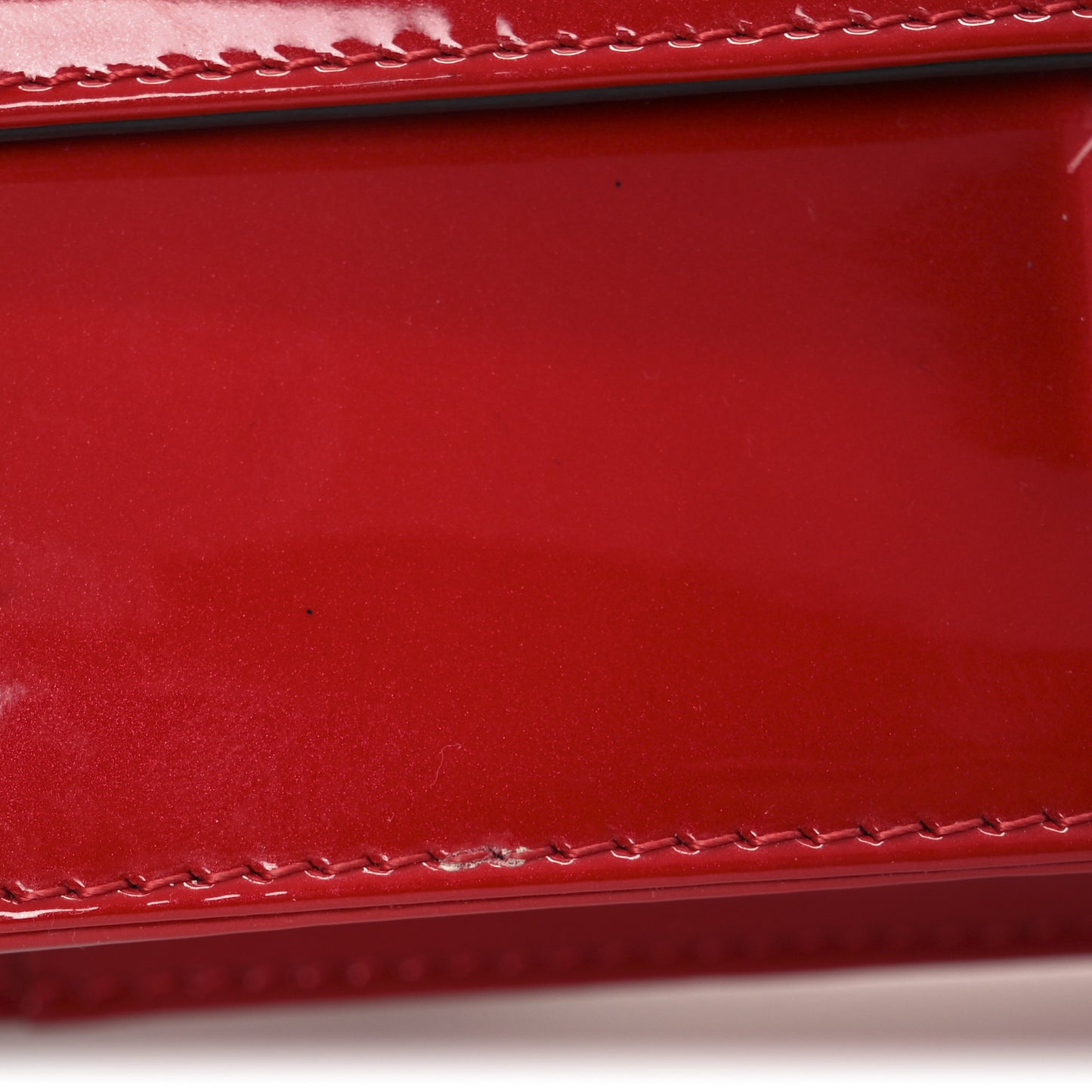 Metallic Box Patent Calfskin Miss Dior Promenade Pouch Red