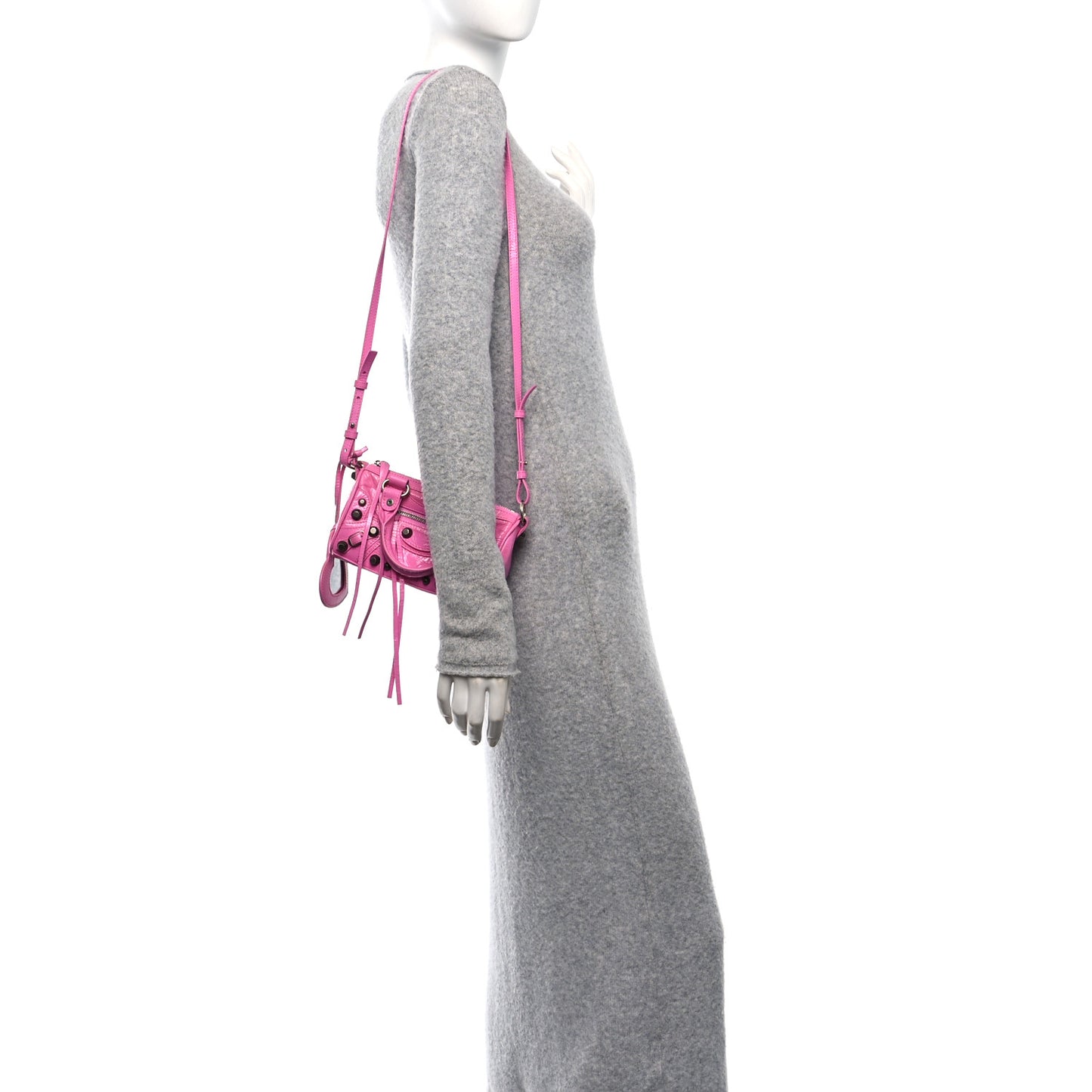 Agneau Arena Mini Le Cagole Duffle Crossbody Bag Light Pink