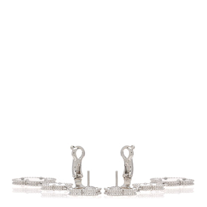 Van Cleef & Arpels 18K White Gold Mother of Pearl Chalcedony 3 Motifs Magic Alhambra Earrings 3 of 5