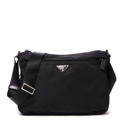 Prada Nylon Flat Messenger Bag Black 1 of 8