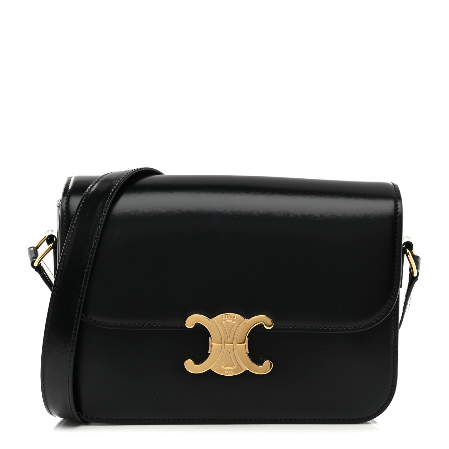 Shiny Calfskin Medium Triomphe Black