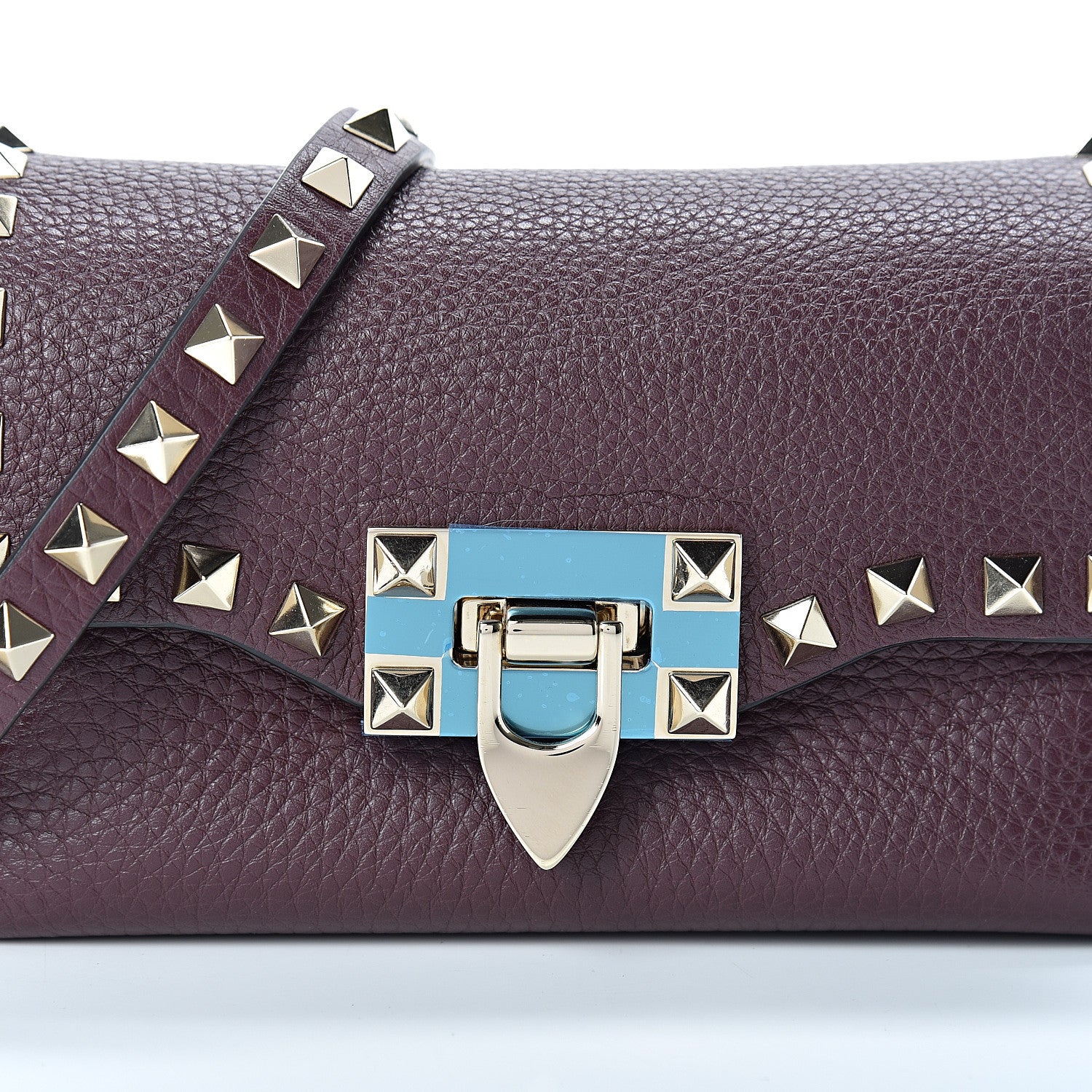Valentino Garavani Pebbled Calfskin Mini Rockstud Crossbody Bag Rubin 6 of 8