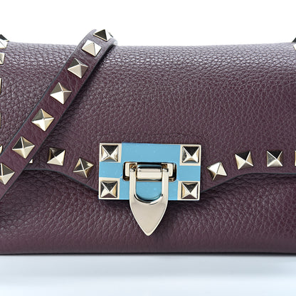 Valentino Garavani Pebbled Calfskin Mini Rockstud Crossbody Bag Rubin 6 of 8