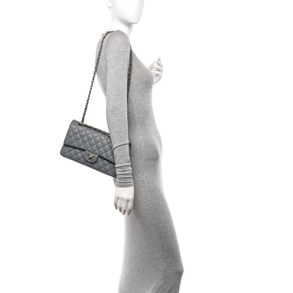 Chanel Caviar Quilted Medium Double Flap Grey 2 of 11