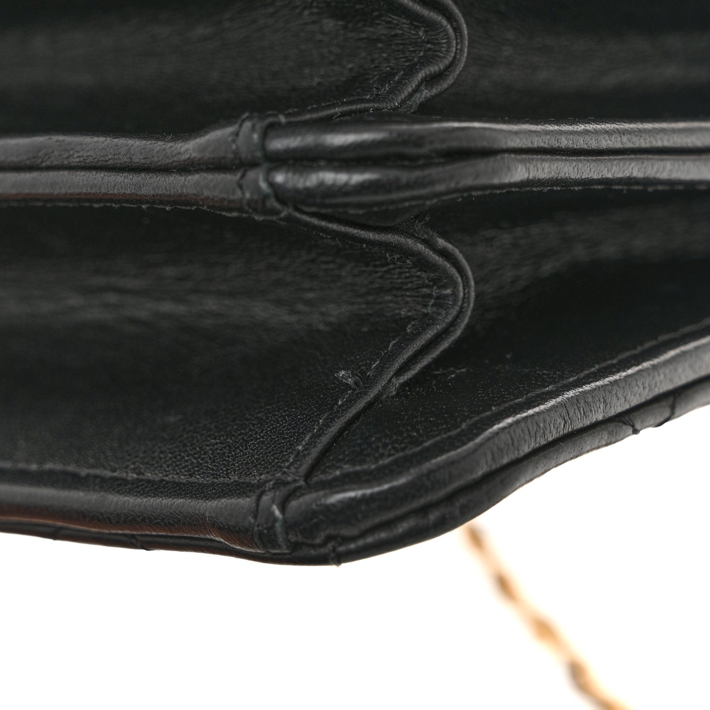 Lambskin Quilted Chain Top Handle Clutch With Chain Black