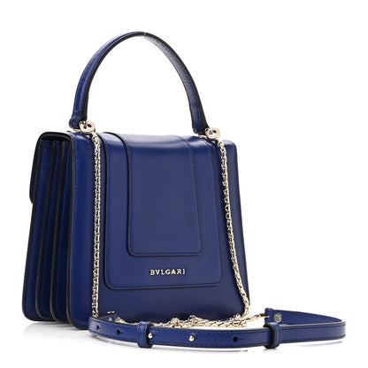Bulgari Calfskin Serpenti Forever Top Handle Blue 3 of 9