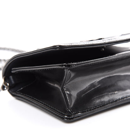 Christian Dior Metallic Patent Micro-Cannage Baby Diorama Flap Bag Graphite 8 of 8