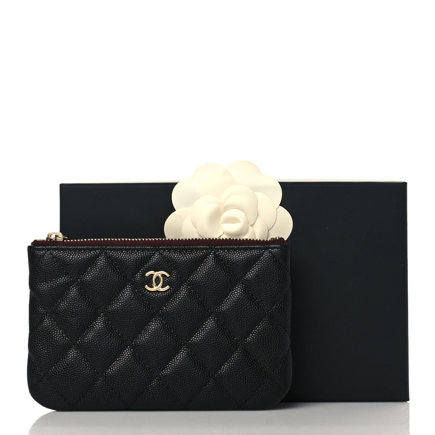 Caviar Quilted Small Cosmetic Case Black