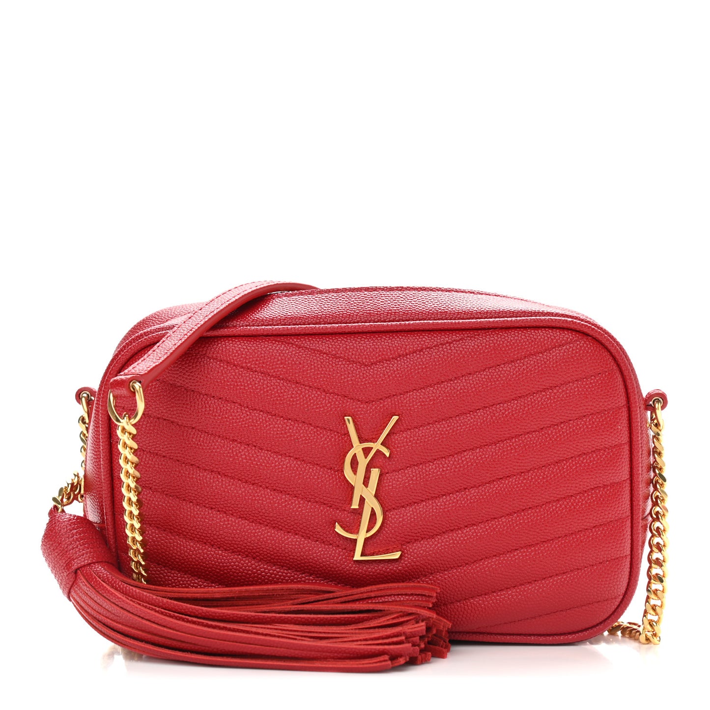 Grain De Poudre Matelasse Monogram Mini Lou Camera Bag Eros Red