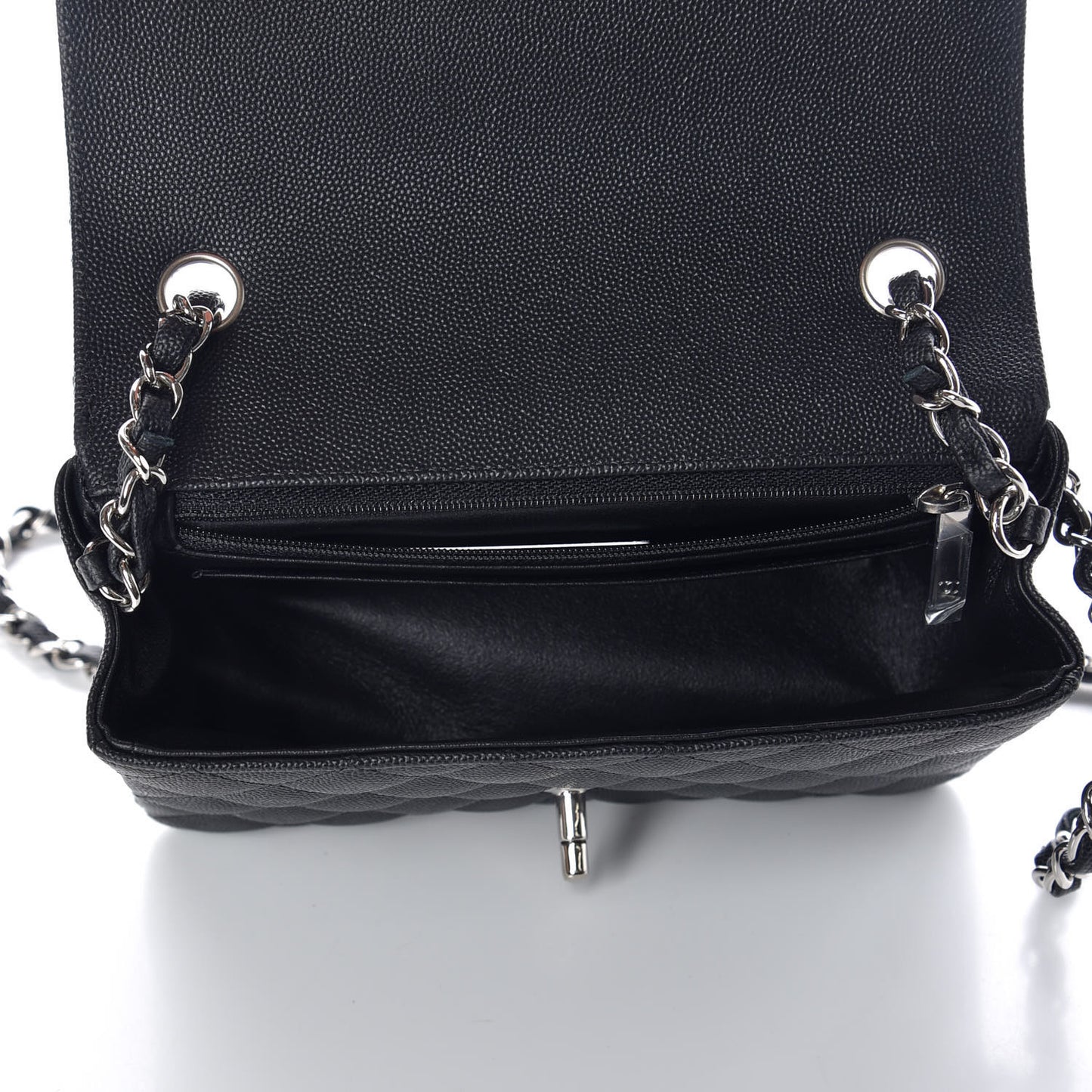 Caviar Quilted Mini Rectangular Flap Black