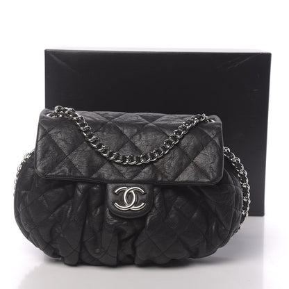 Chanel Washed Lambskin Quilted Medium Chain Around Messenger Black 11 of 11