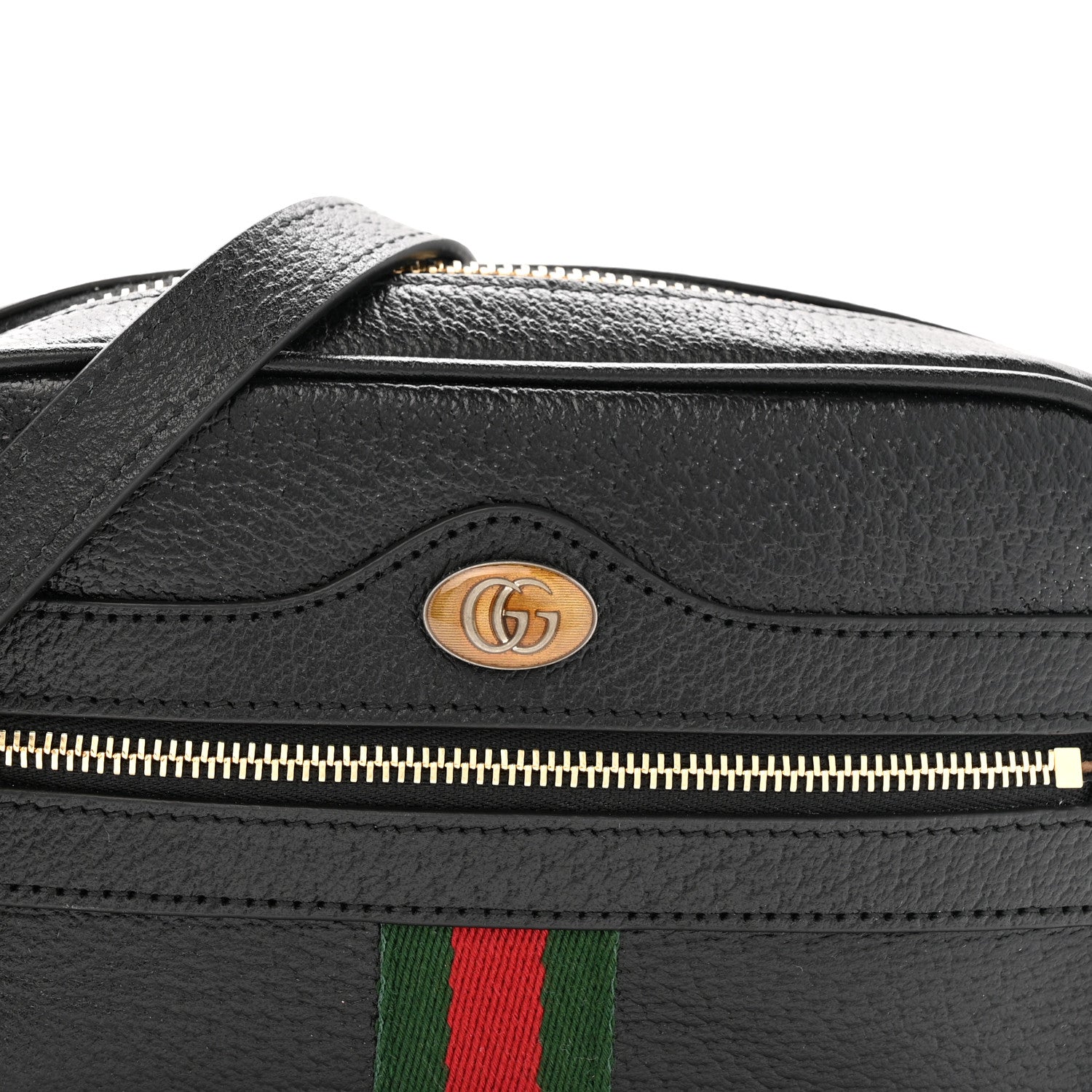 Gucci Calfskin Web Mini Ophidia Shoulder Bag Black 8 of 10