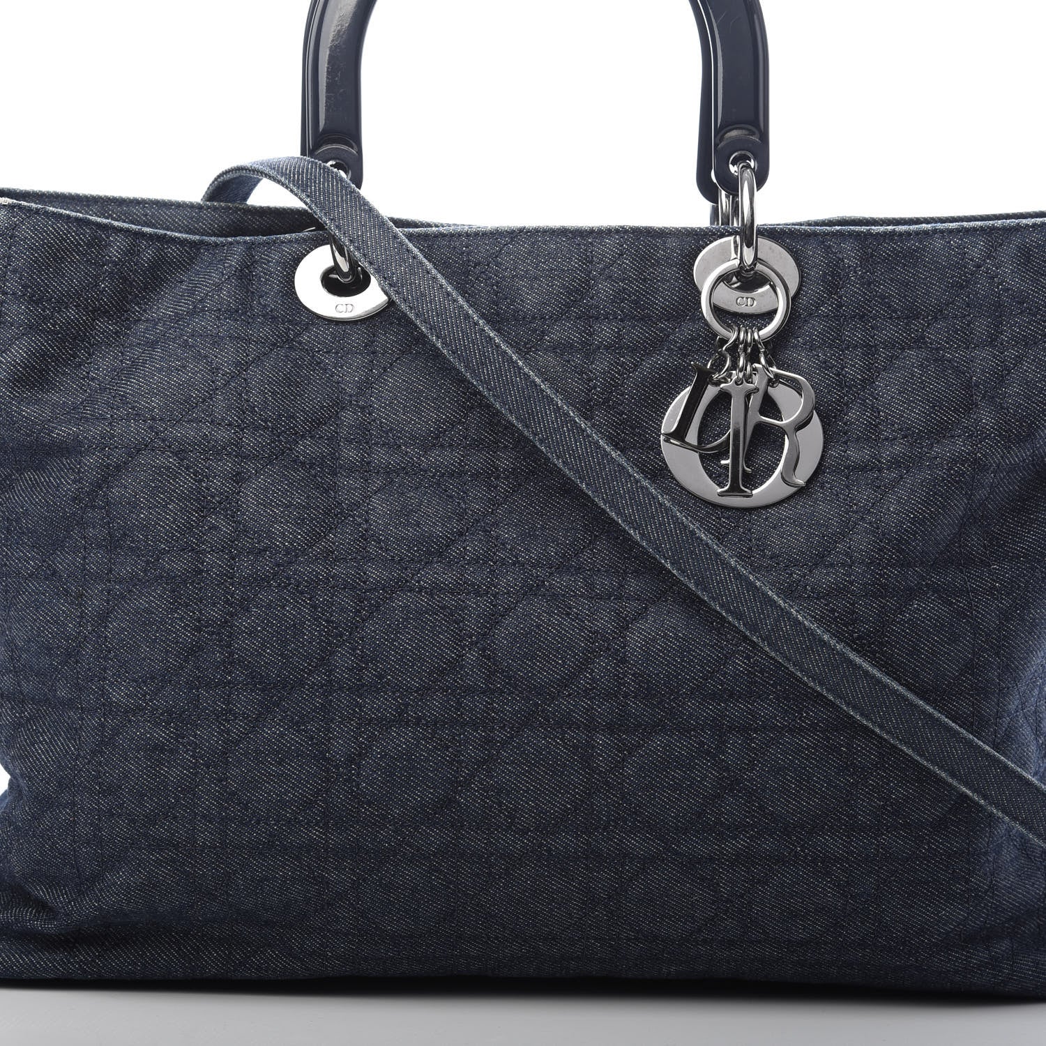 Christian Dior Denim Cannage Large Soft Lady Dior Tote Blue 14 of 14
