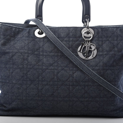 Christian Dior Denim Cannage Large Soft Lady Dior Tote Blue 14 of 14