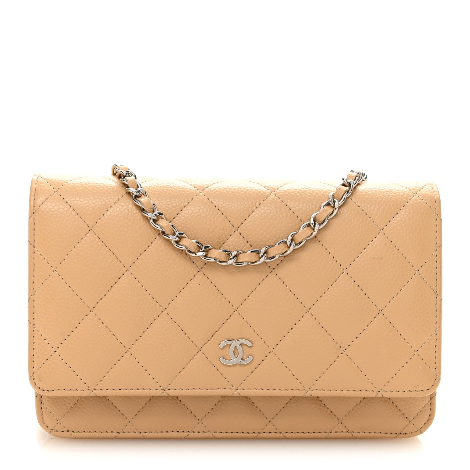 Chanel Caviar Quilted Wallet on Chain WOC Beige 1 of 11