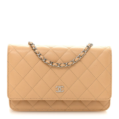 Chanel Caviar Quilted Wallet on Chain WOC Beige 1 of 11
