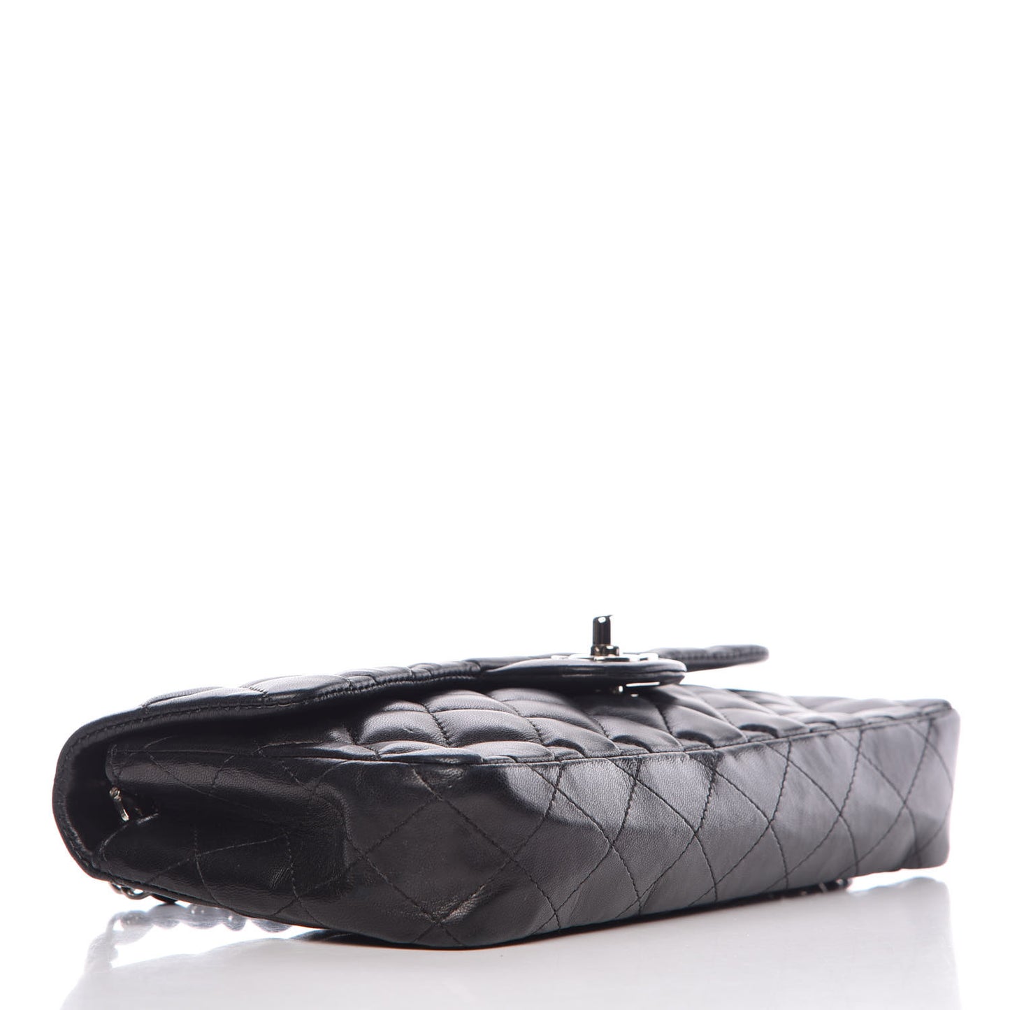 Lambskin Quilted East West Flap Black