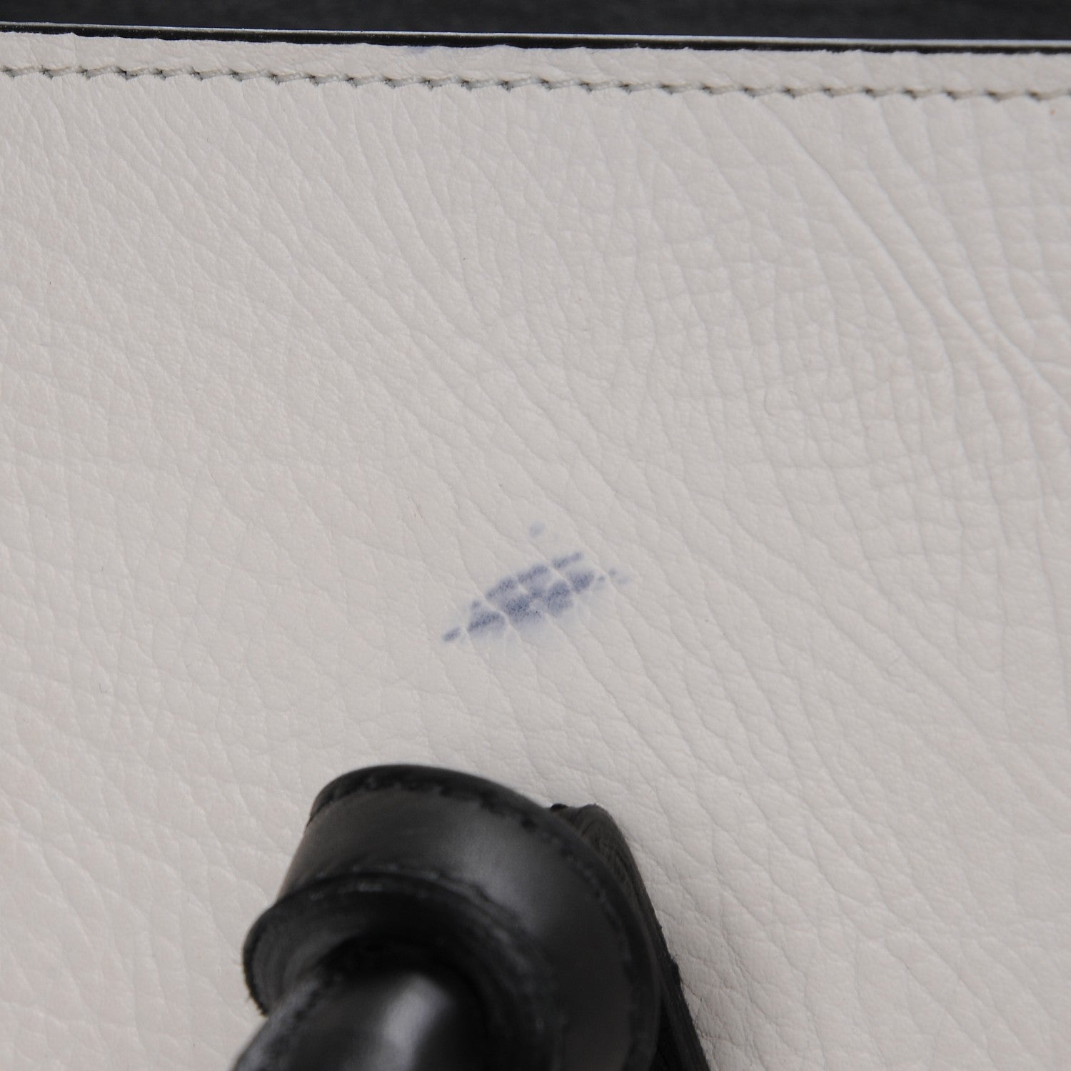 Celine Elephant Calfskin Small Bi-Color Tie Knot Tote White Black 9 of 9