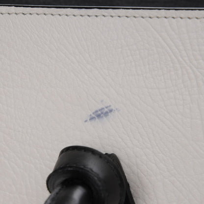 Celine Elephant Calfskin Small Bi-Color Tie Knot Tote White Black 9 of 9