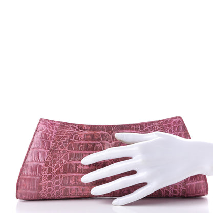 Nancy Gonzalez Metallic Crocodile Clutch Pink 2 of 10