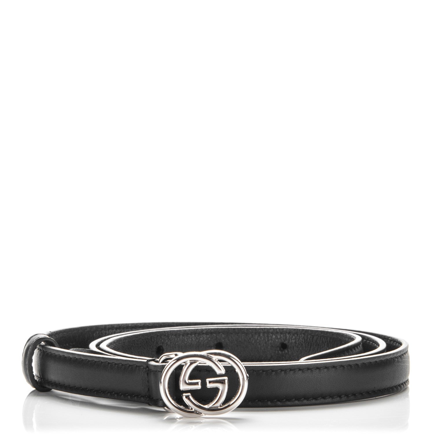 Gucci Moon Calfskin Nickel Interlocking G 20mm Belt 85 34 Black 1 of 4